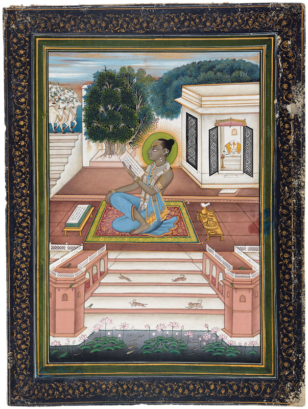 Gokulnathji reciting from a manuscript