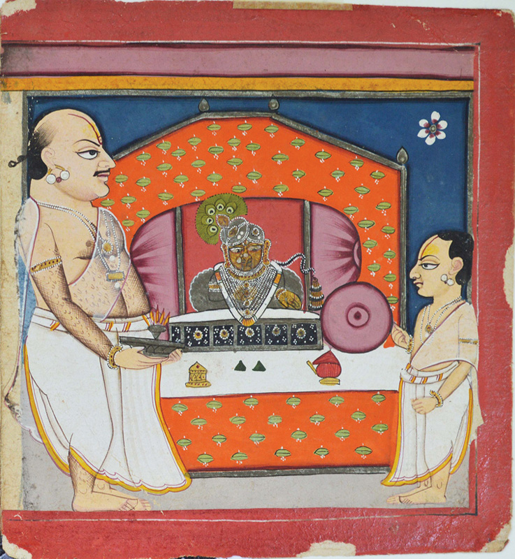 Tilkayat Govindji performs aarti to Navneetpriyaji