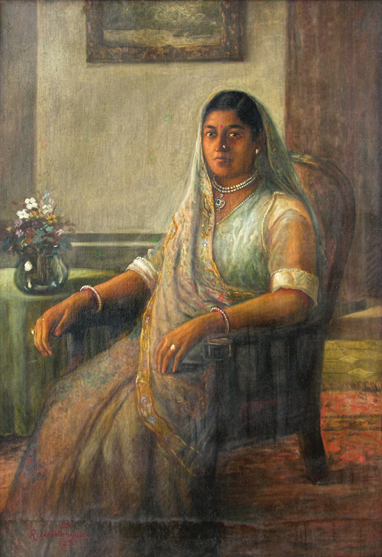 A Jain Gujarati Philanthropist Lady by Raja Ravi Varma