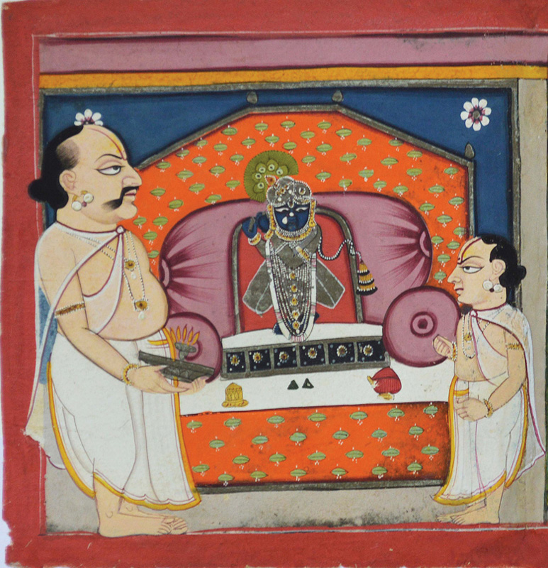 Tilkayat performing seva of Gokulchandramaji