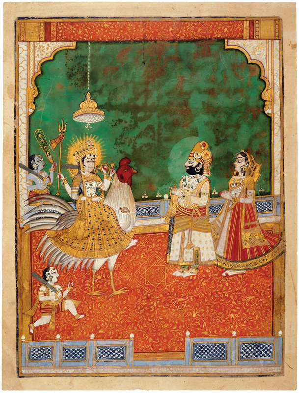 Maharaja Takhat Singh worshipping Bahuchara Mata