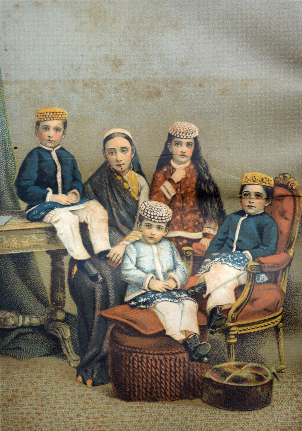 A Parsi mother and her children